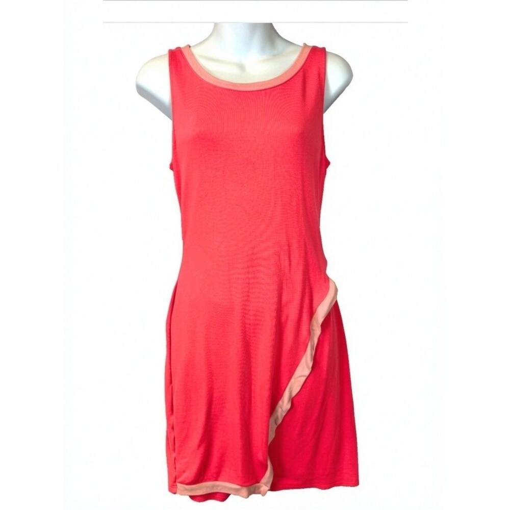41Hawthorn Rayon Blend Coral Vacation Tank Dress Small Sleeveless Stretchy